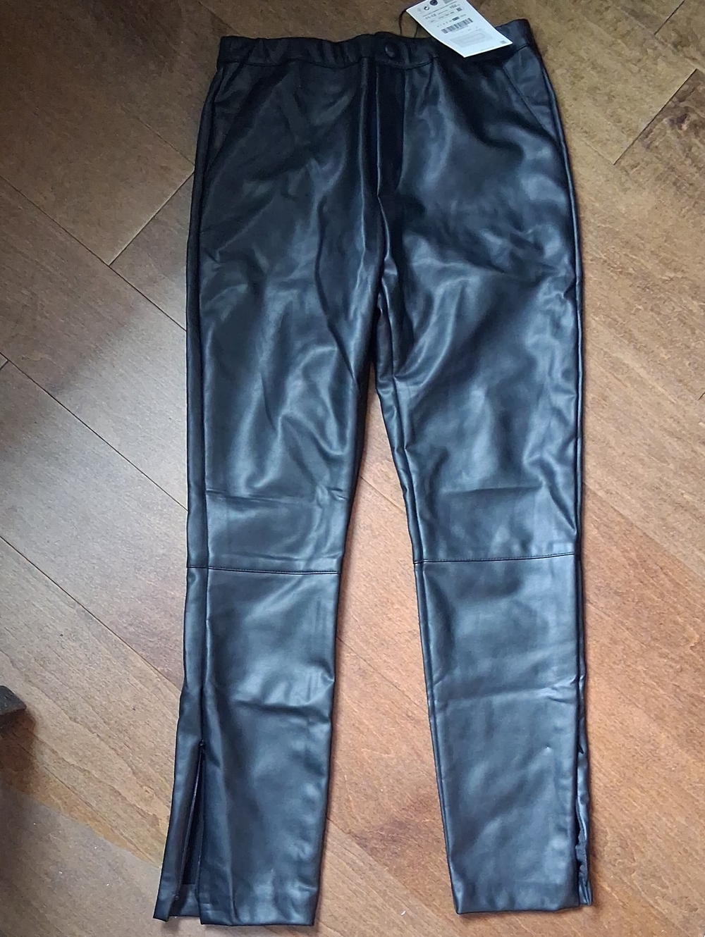 Girl's Black Faux Leather Pants